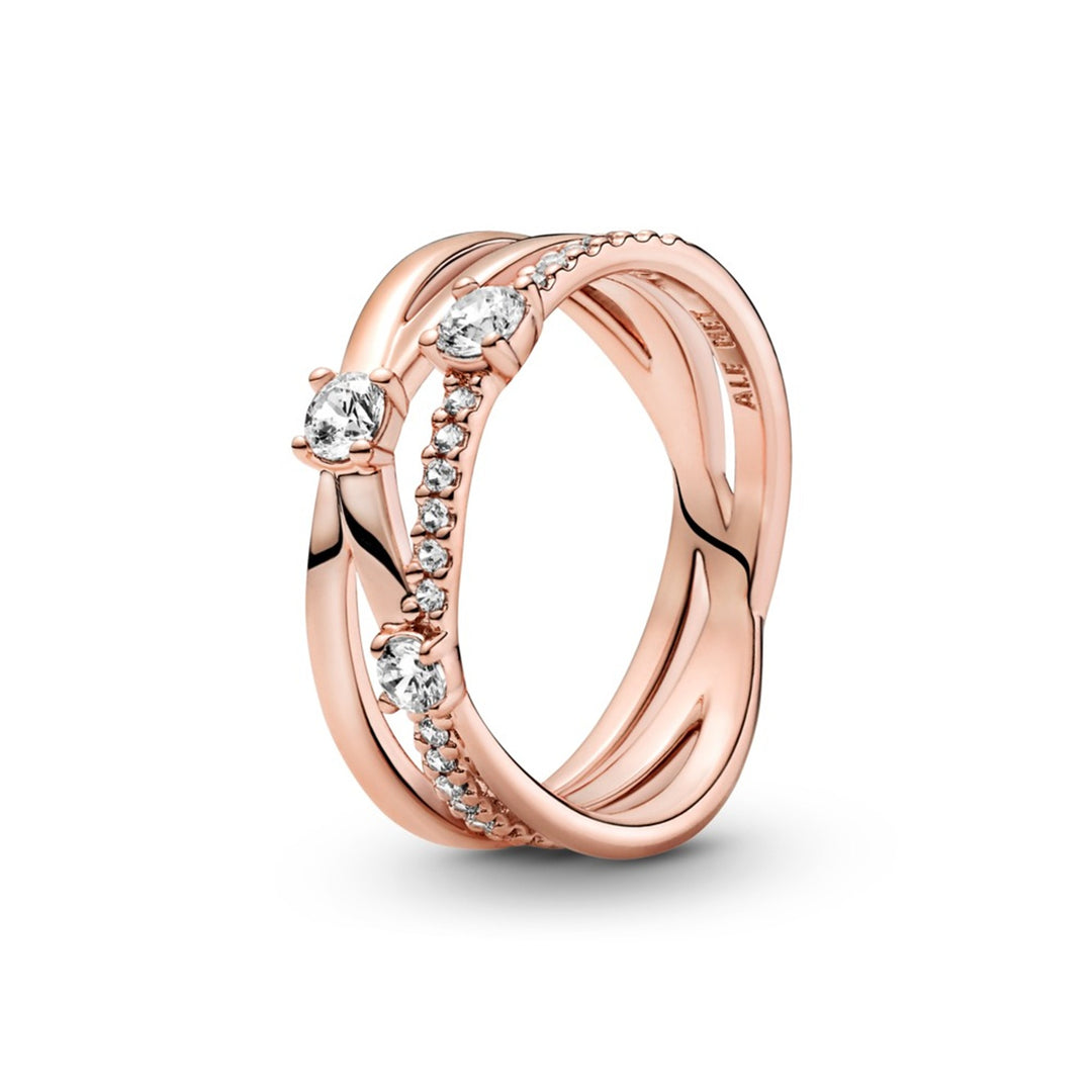 Rose ring with clear CZ