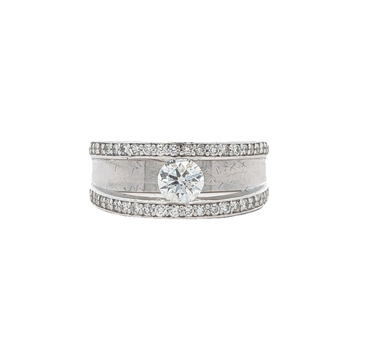 14KT White Gold 0.73ctw Round Brilliant Cut Diamond Engagement Ring