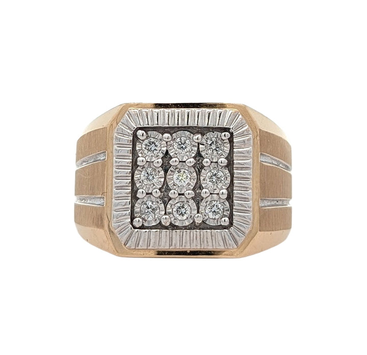 10K Two-Toned Gold 0.20ctw Diamond Gents Ring
