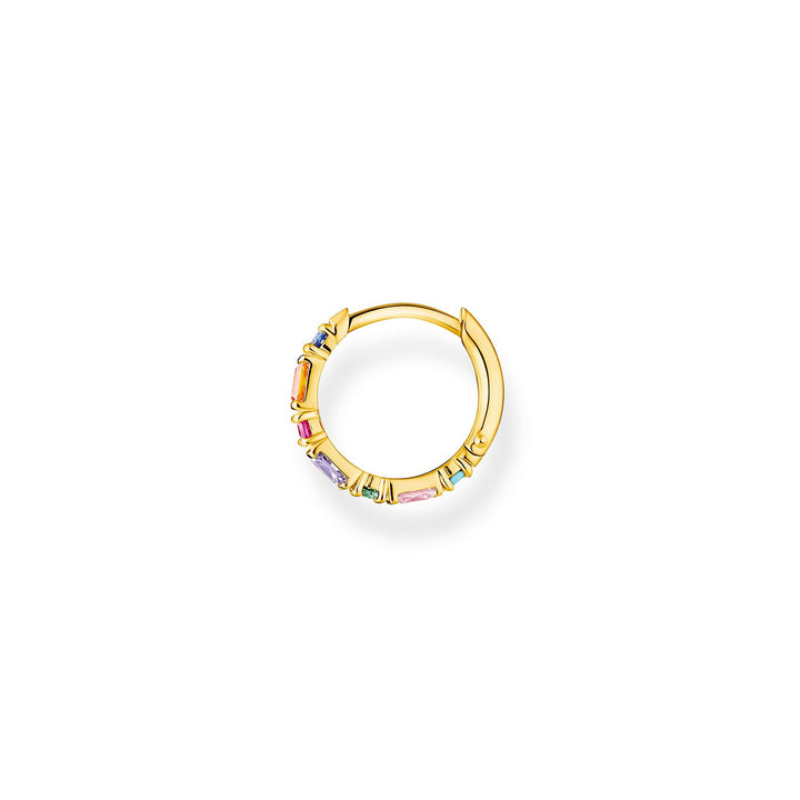 Thomas Sabo Sterling Silver Gold Plated Colourful Stone Hoop Earring