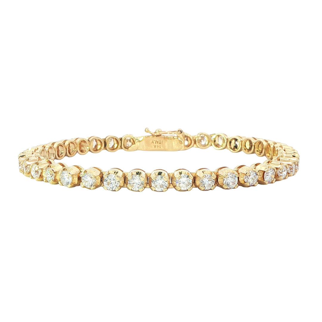14KT Yellow Gold 4.07ctw Lab Grown Diamond 6.5" Estate Tennis Bracelet