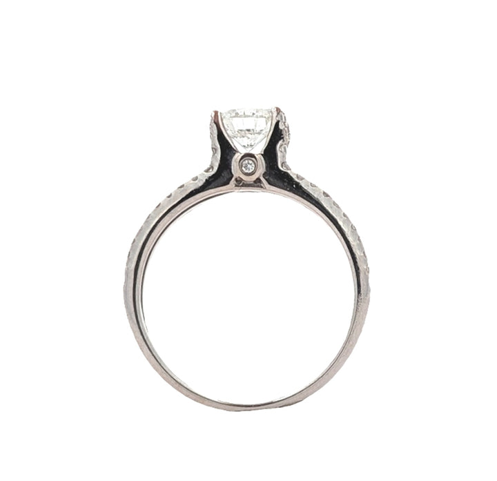 14KT White Gold 1.12ctw Diamond Estate Engagement Ring