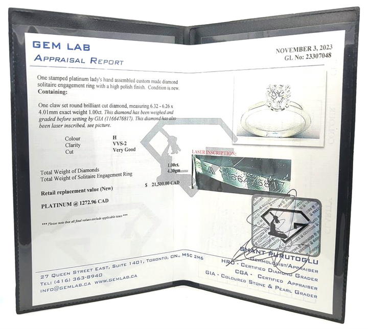Platinum 1.00ctw Diamond Estate Engagement Ring