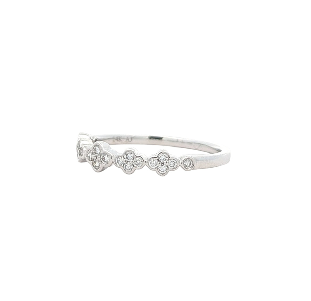 14KT White Gold 0.018ctw Diamond Band