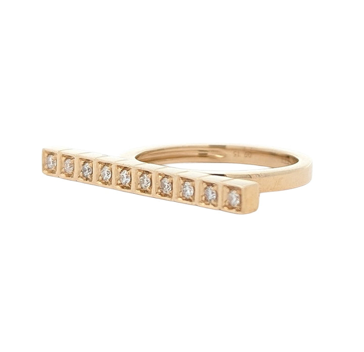 14K Yellow Gold 0.15ctw Diamond Bar Estate Ring