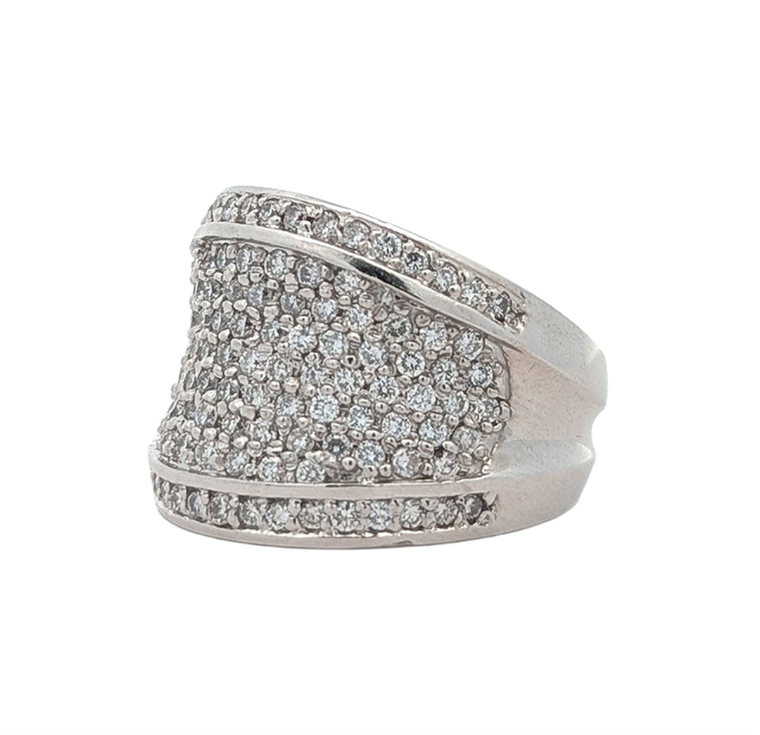 14KT White Gold 2.02ctw Diamond Estate Cluster Ring