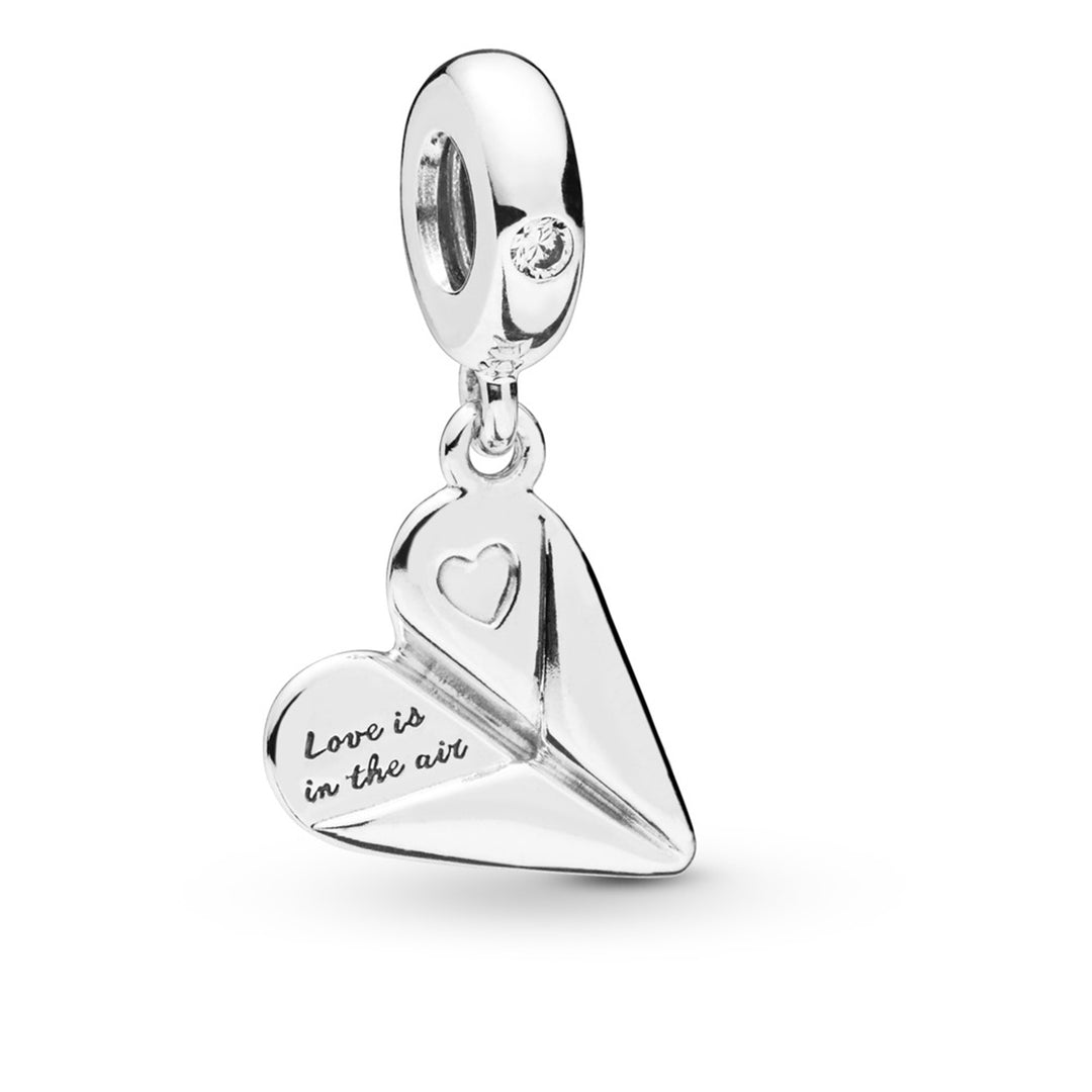 Heart Paper Plane, Clear CZ
