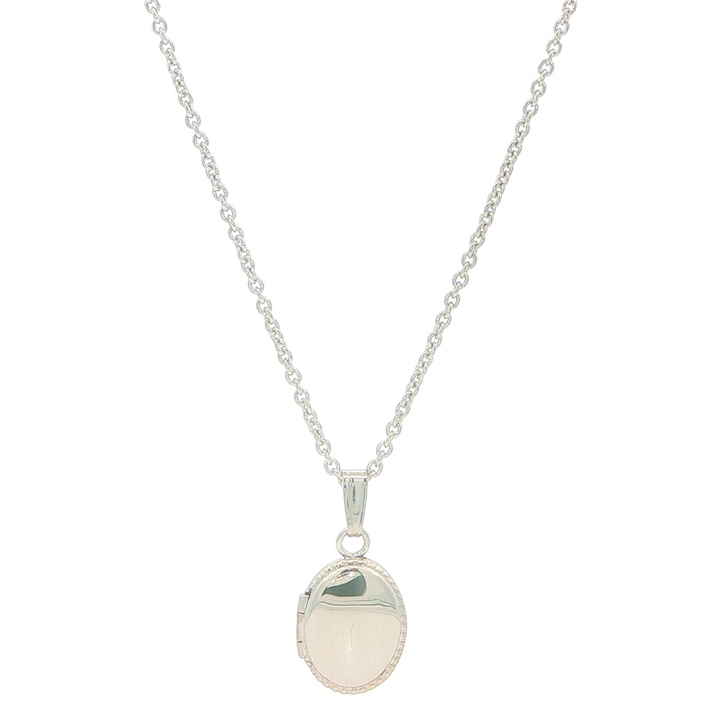Stering Silver Oval Locket Neckace 13"