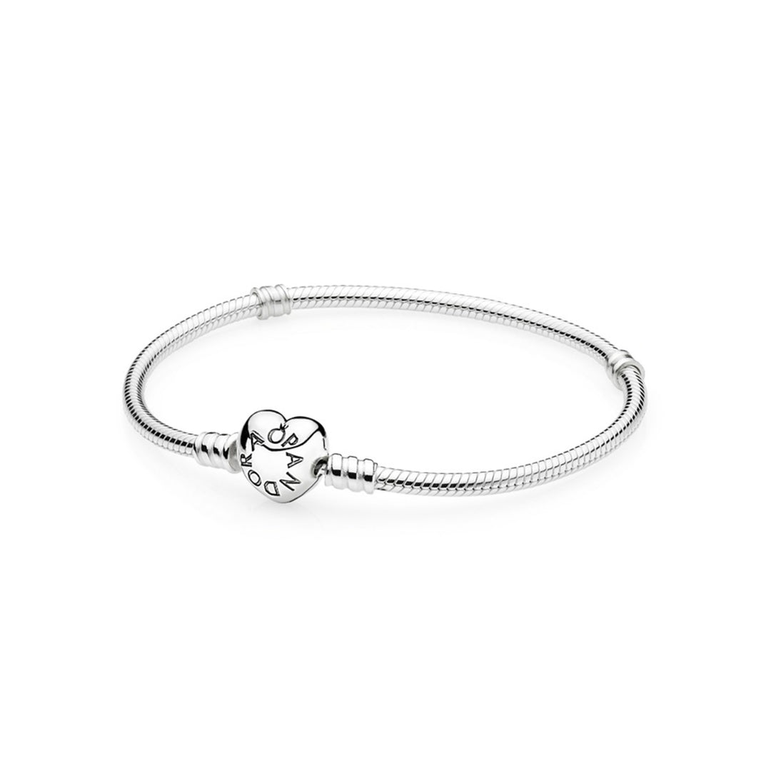 Sterling Silver w/ Heart Clasp, 18 cm / 7.1 in