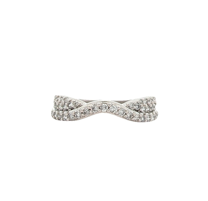 14KT White Gold 1.59ctw Diamond Estate Engagement Ring & Matching Band