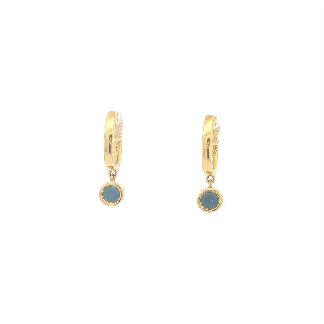 18KT Yellow Gold Sapphire Drop Earrings