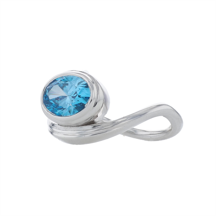 HARMONY CUSTOM 14KT White Gold 1.50ct Lab Grown Fancy Blue Oval Cut Solitaire Diamond Ring