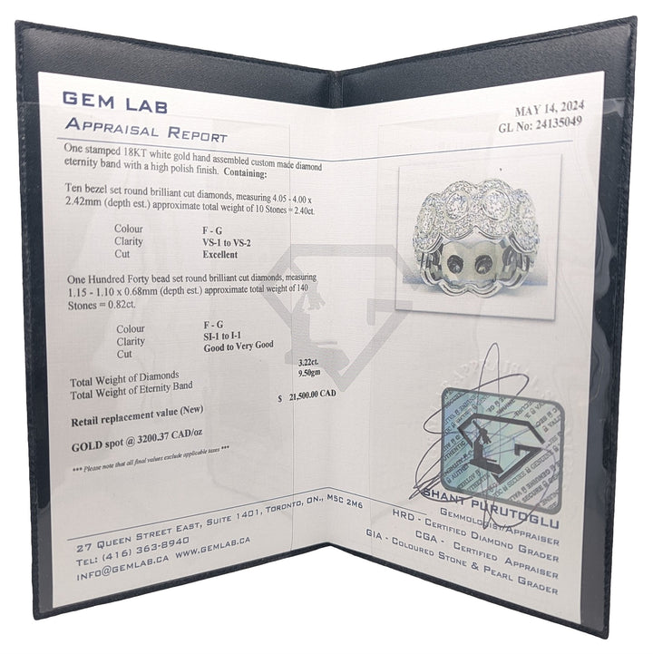 18KT White Gold 3.22ctw Diamond Estate Eternity Band