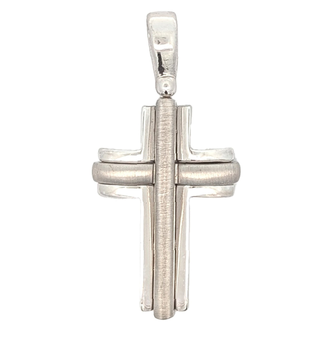 10KT White Gold Fancy Cross Pendant