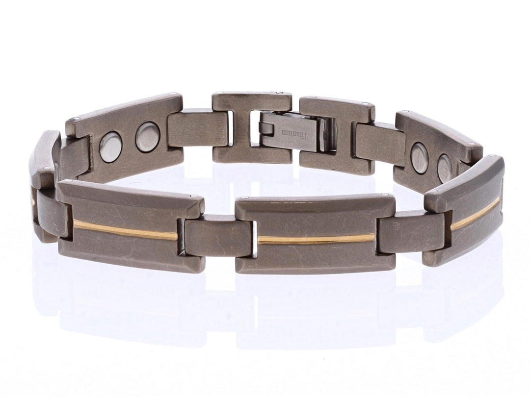 Sabona Titanium Gold Line Duet Magnetic Bracelet