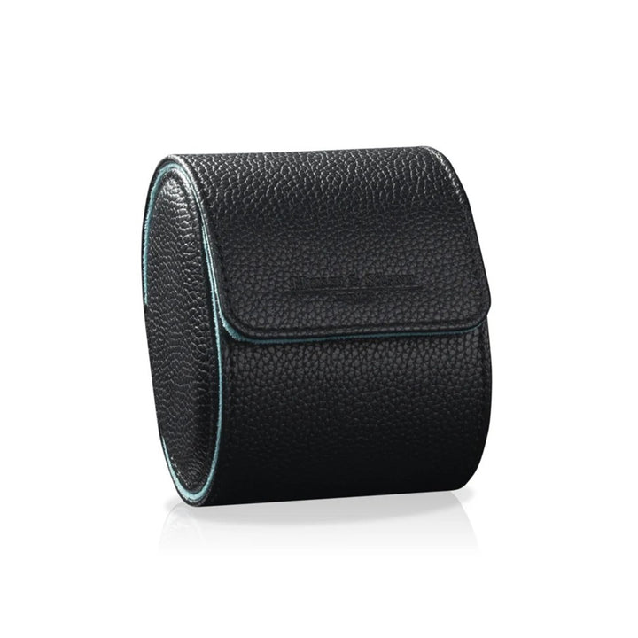 HEISSE & SOHNE "Charles" Single Watch Roll in Black & Turquoise