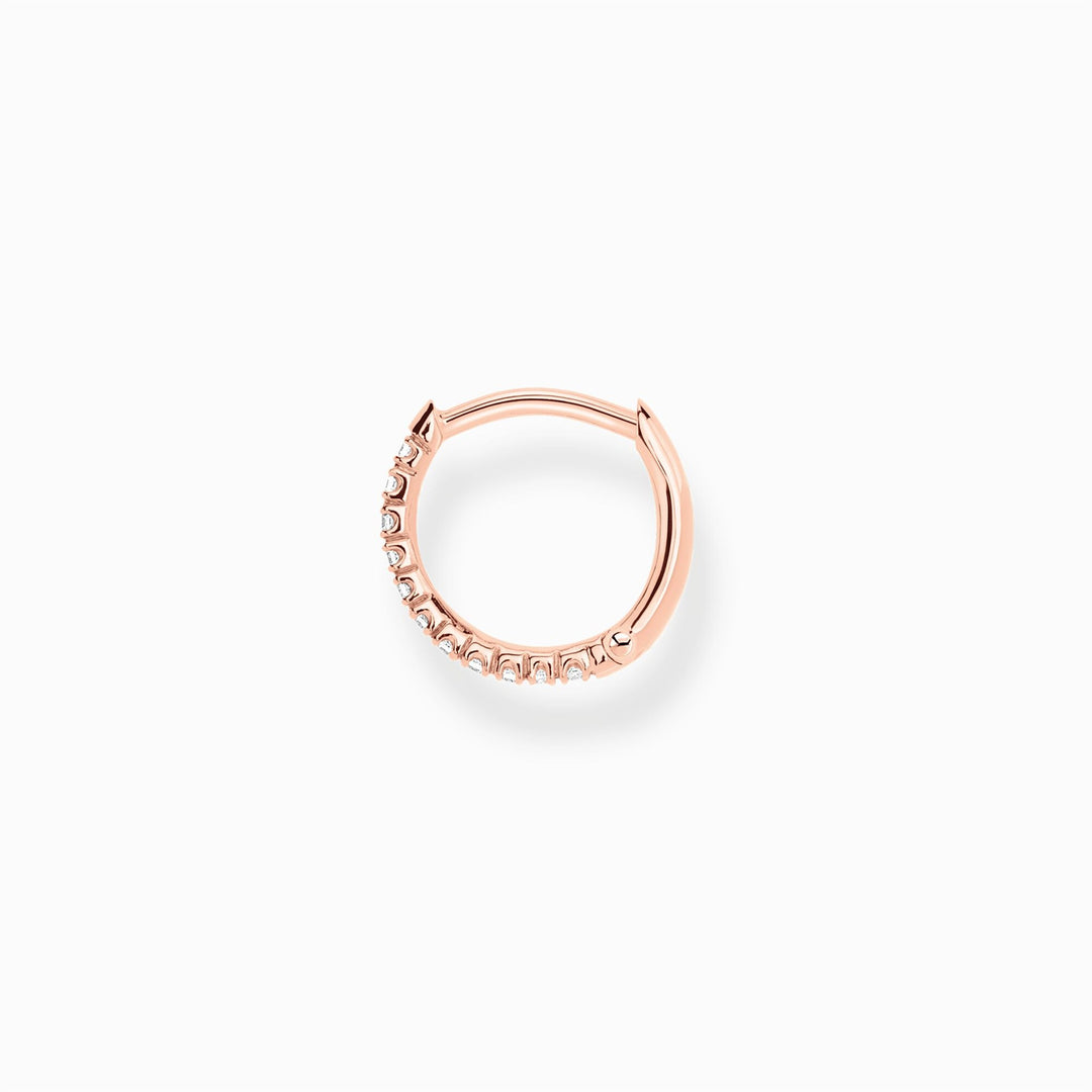 Thomas Sabo Sterling Silver Rose Gold Plated CZ Single Hoop Earring