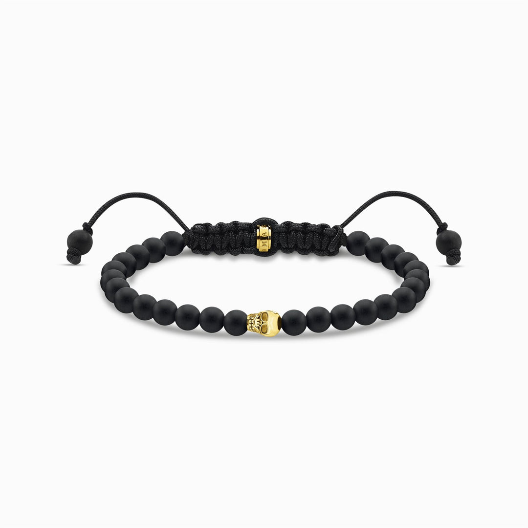 Bracelet Black Skull Gold