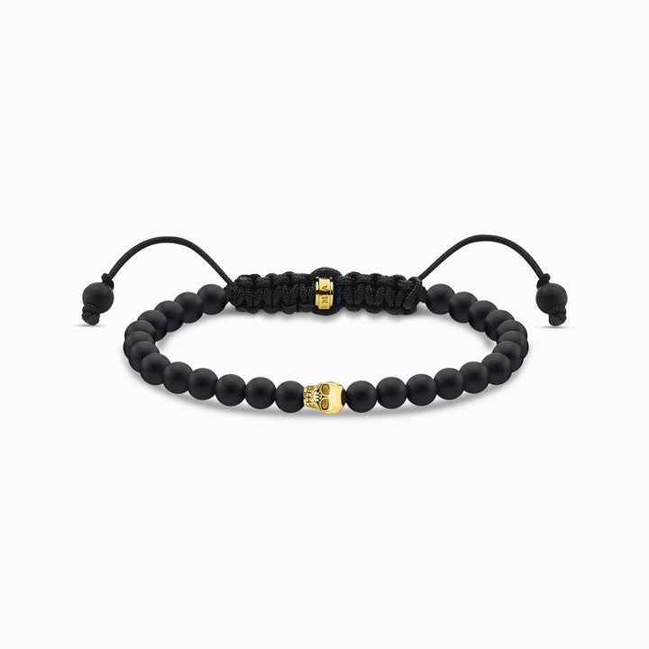 Bracelet Black Skull Gold