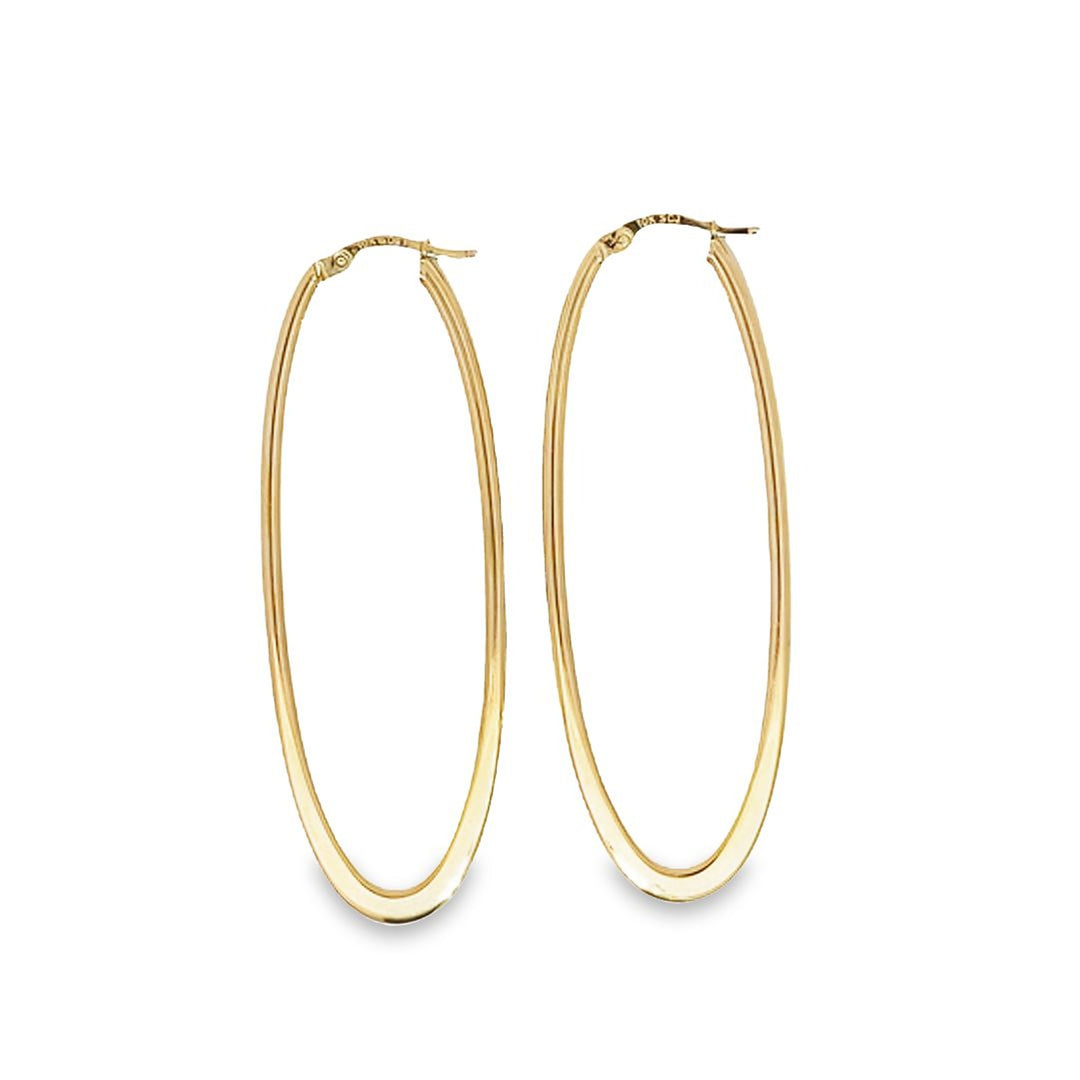 10KT Yellow Gold 20mm Oval Hoop Earrings