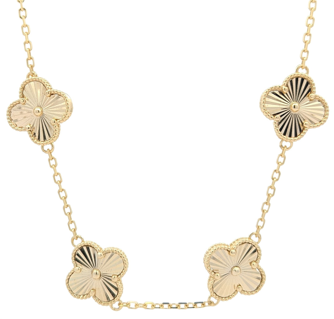Sterling Silver Gold Plated 18" Clover Necklace