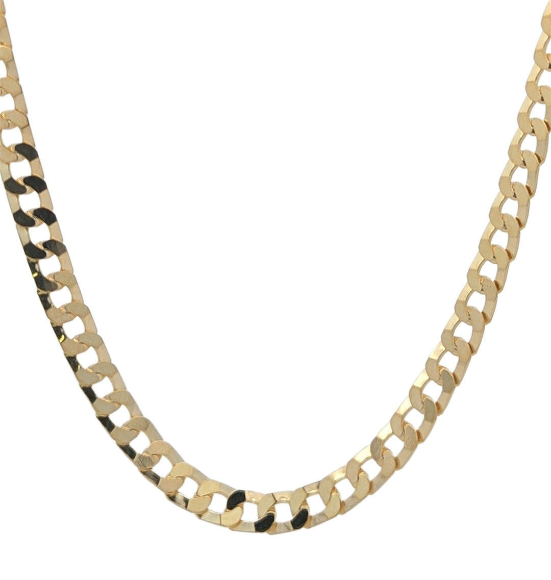 10K Yellow Gold Flat Curb 22" Chain