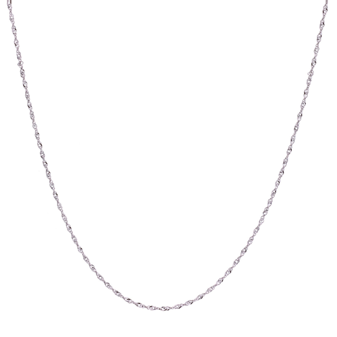 14KT White Gold Light Singapore Link Chain 17"