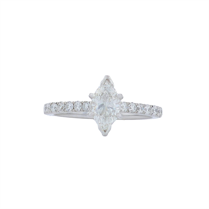 18KT White Gold 0.88ctw Diamond Estate Engagement Ring