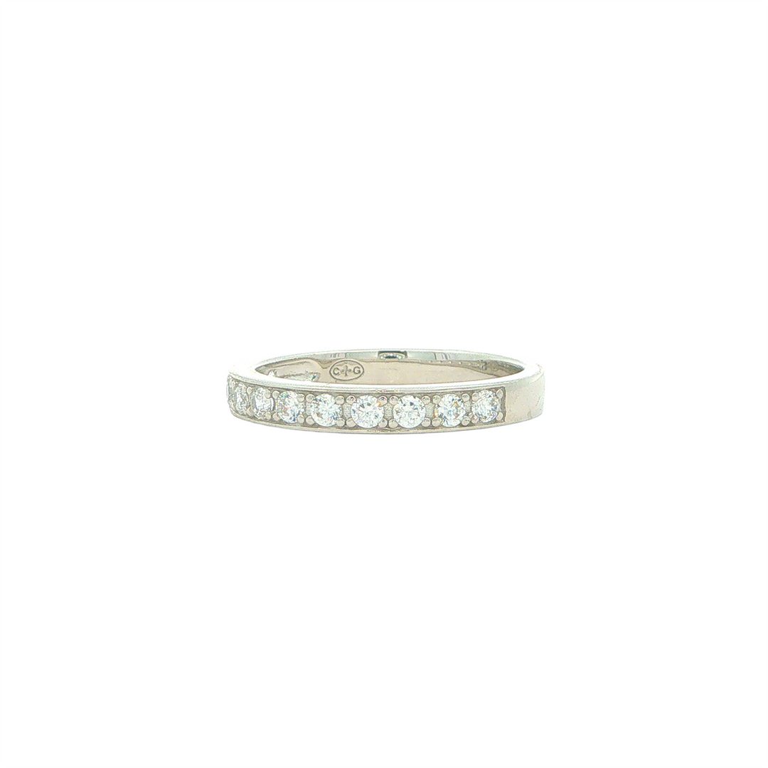 CHARLES GARNIER Sterling Silver Rhodium Plated CZ Band