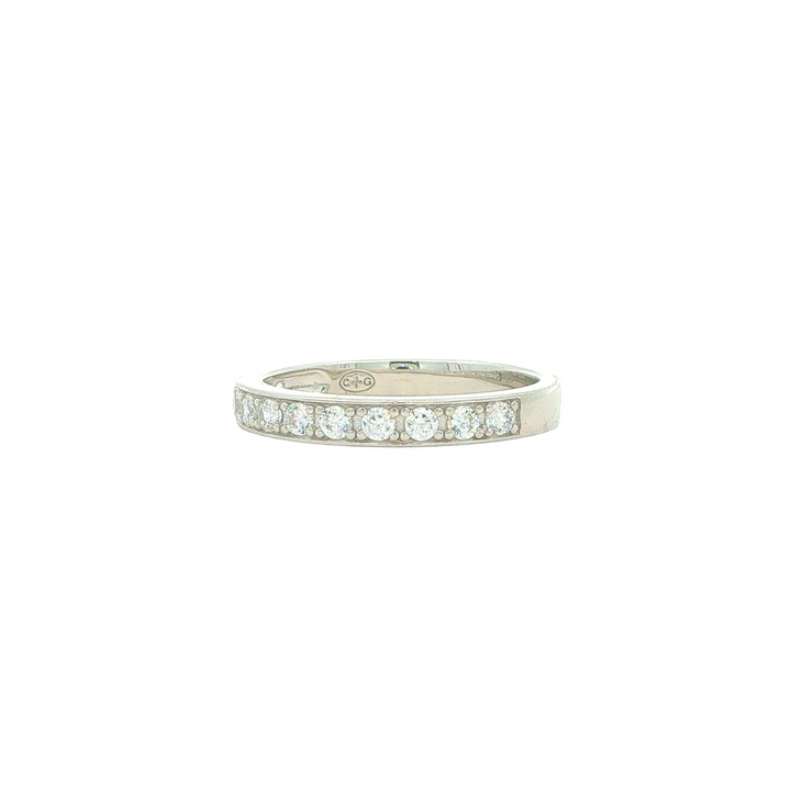 CHARLES GARNIER Sterling Silver Rhodium Plated CZ Band