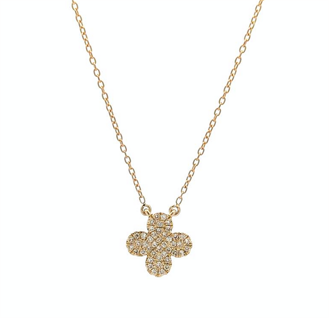 14KT Yellow Gold 0.11ctw Diamond Necklace