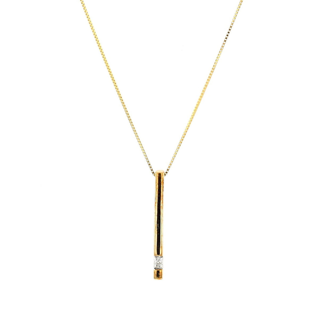 10KT Yellow Gold 0.008ctw Diamond Necklace