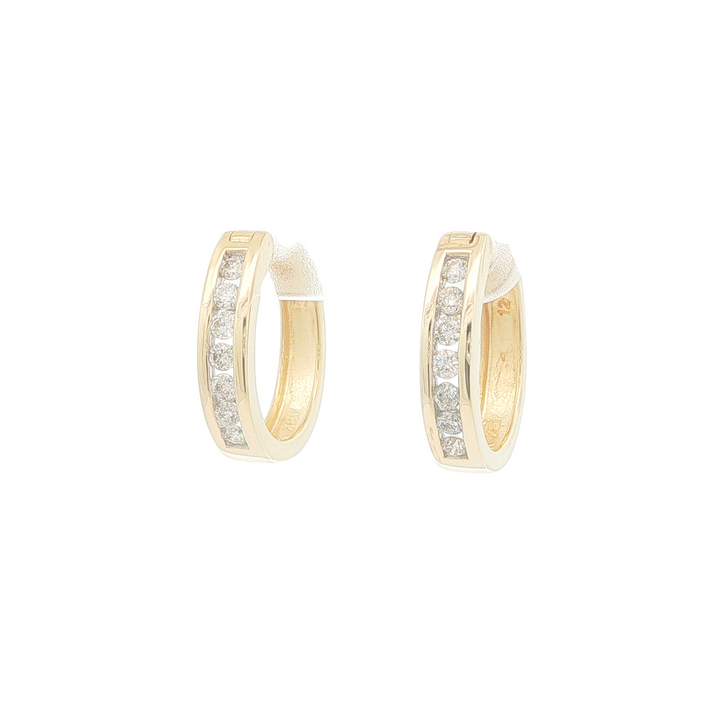 14KT Yellow Gold 0.53tcw Diamond Hoop Earrings