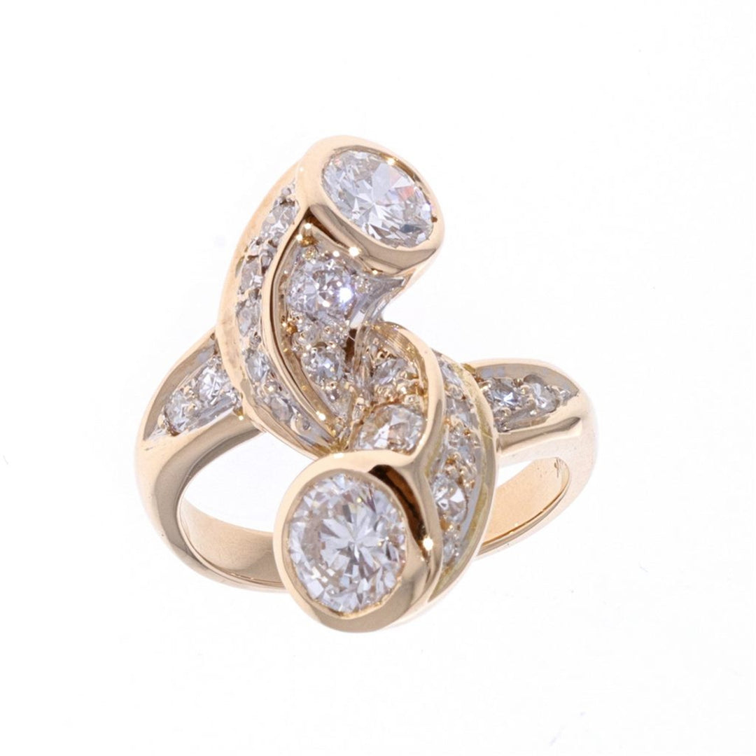 18KT Yellow Gold Diamond Estate Cocktail Ring