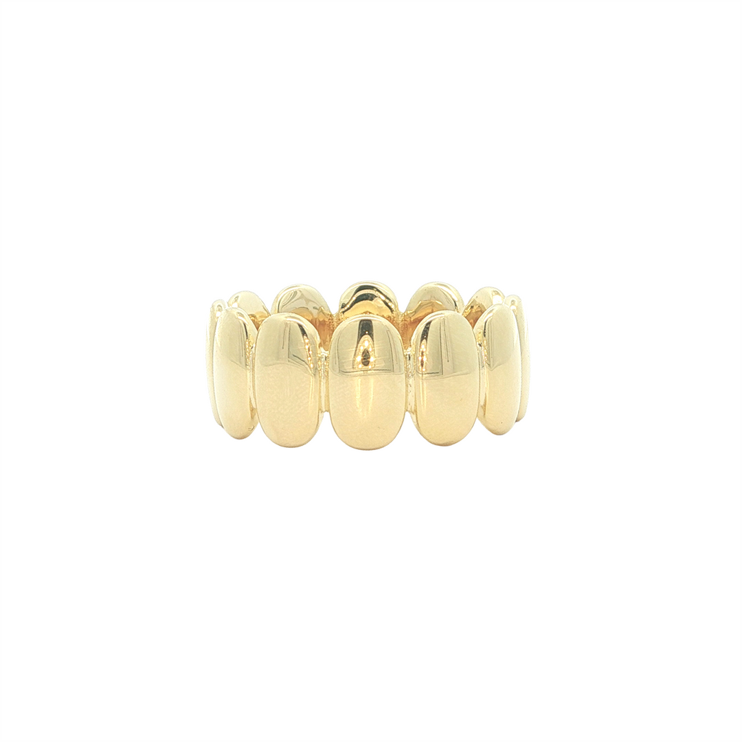 REIGN Sterling Silver Gold Plated Domed Band Ring