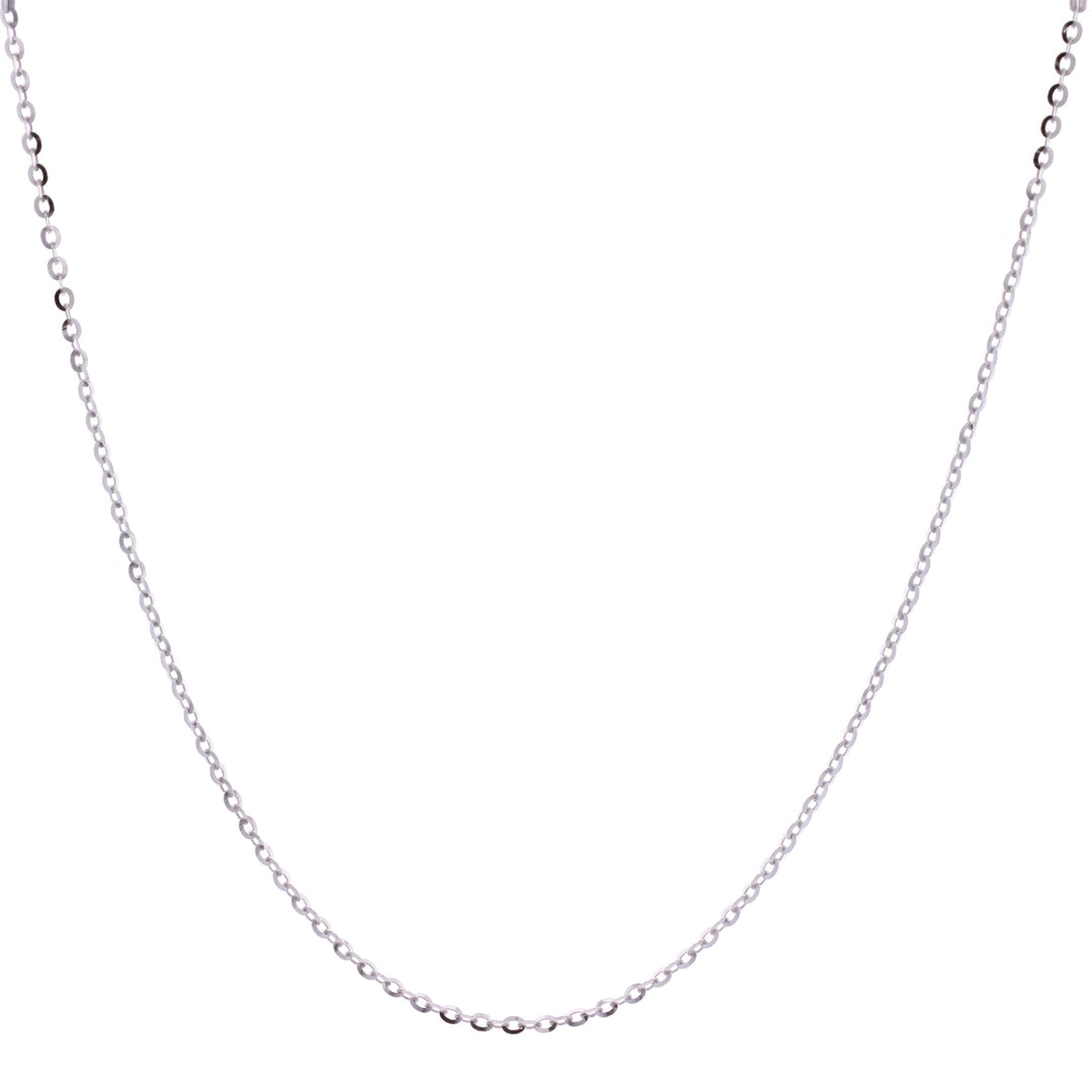 10KT White Gold 14" 0.7mm Cable Link Chain
