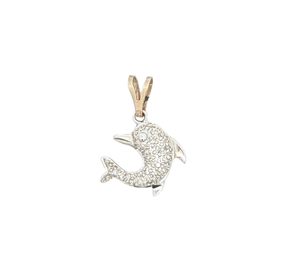 14KT White Gold Dolphin Charm