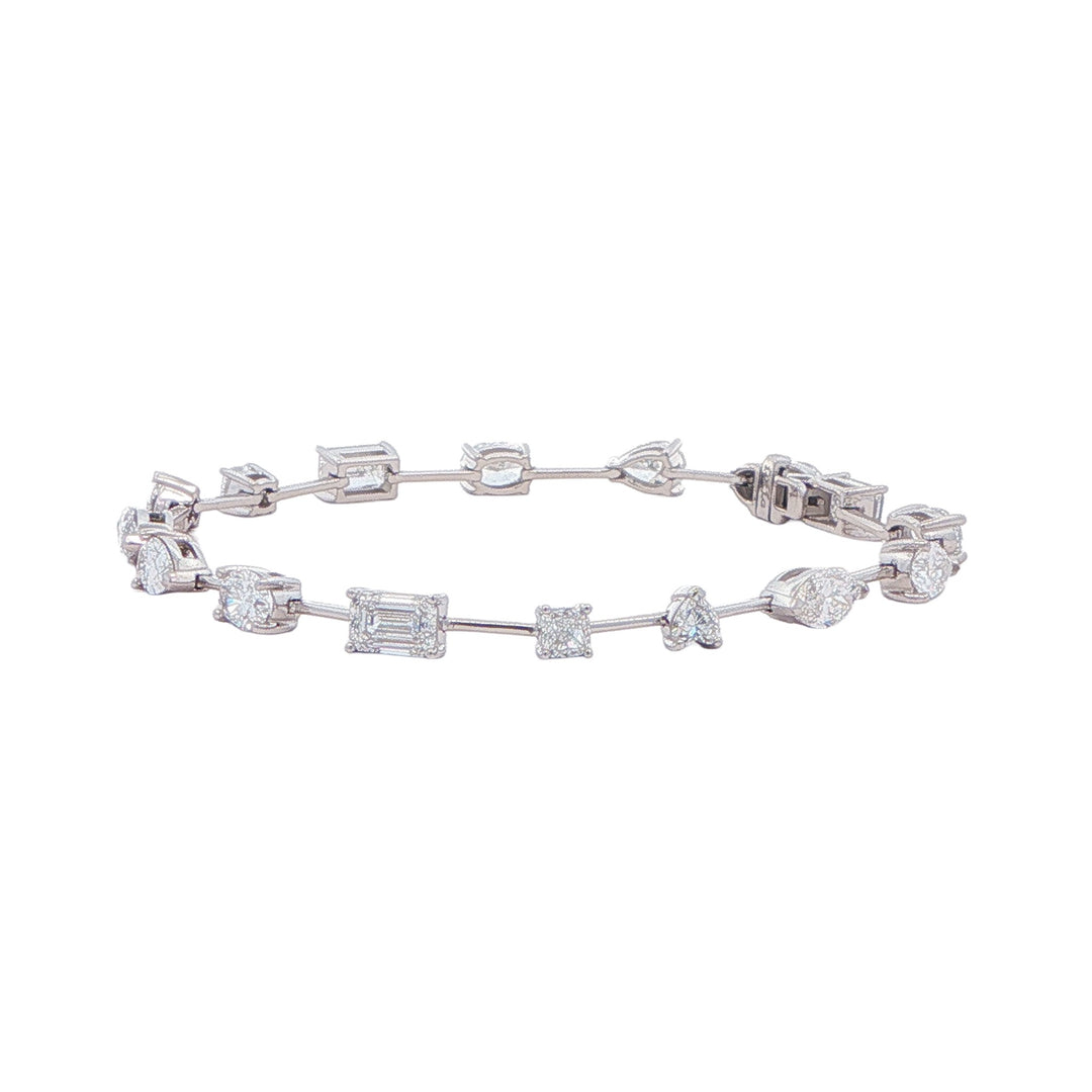 14K White Gold 6.44ctw Lab-Grown Diamond Bracelet