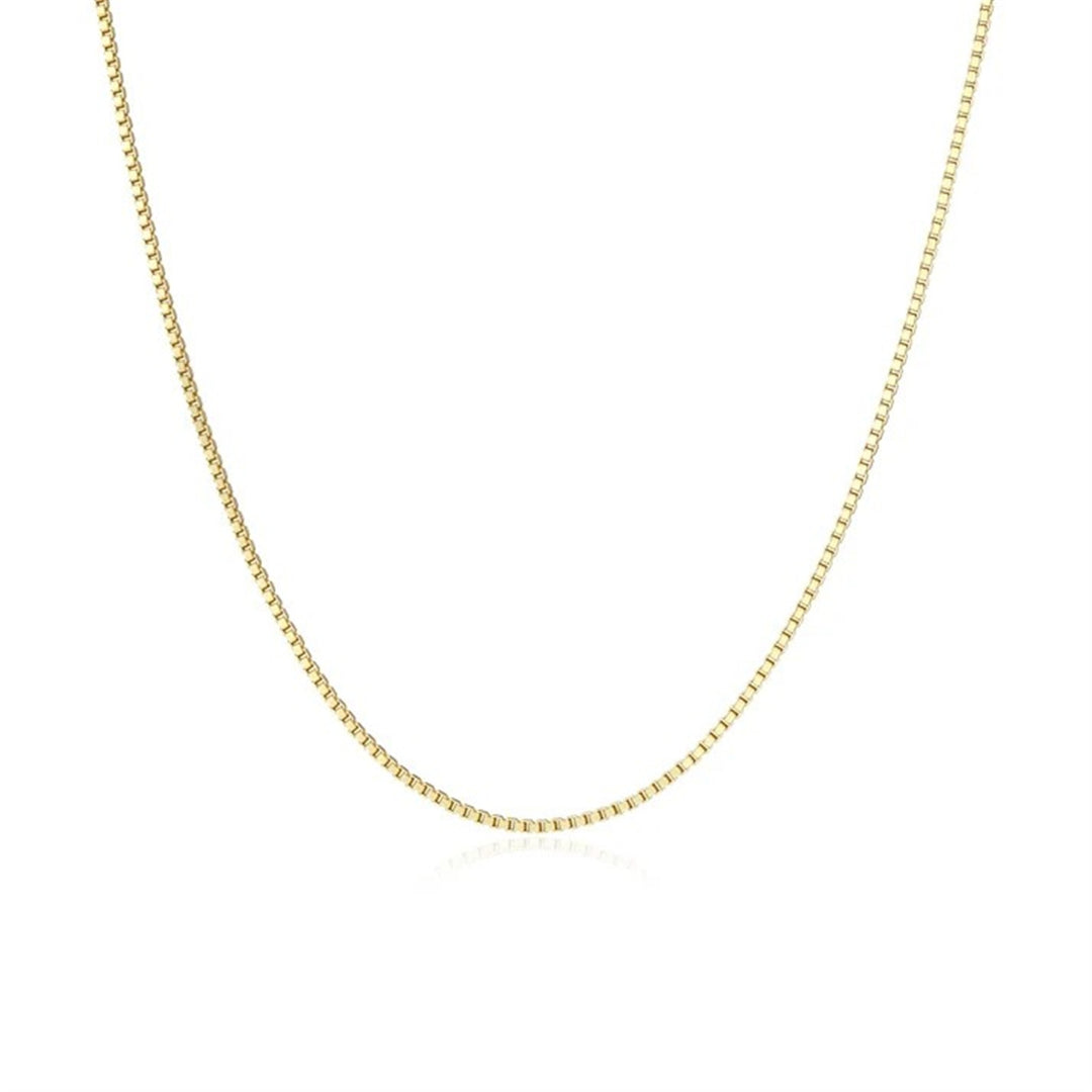REIGN Sterling Silver Gold Plated Box Chain Necklace 17 + 3"