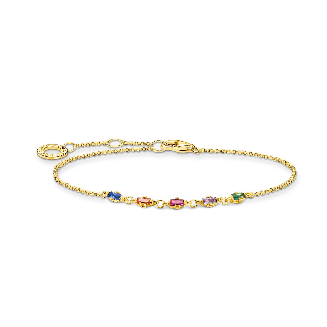 Bracelet Colourful Stones, Gold