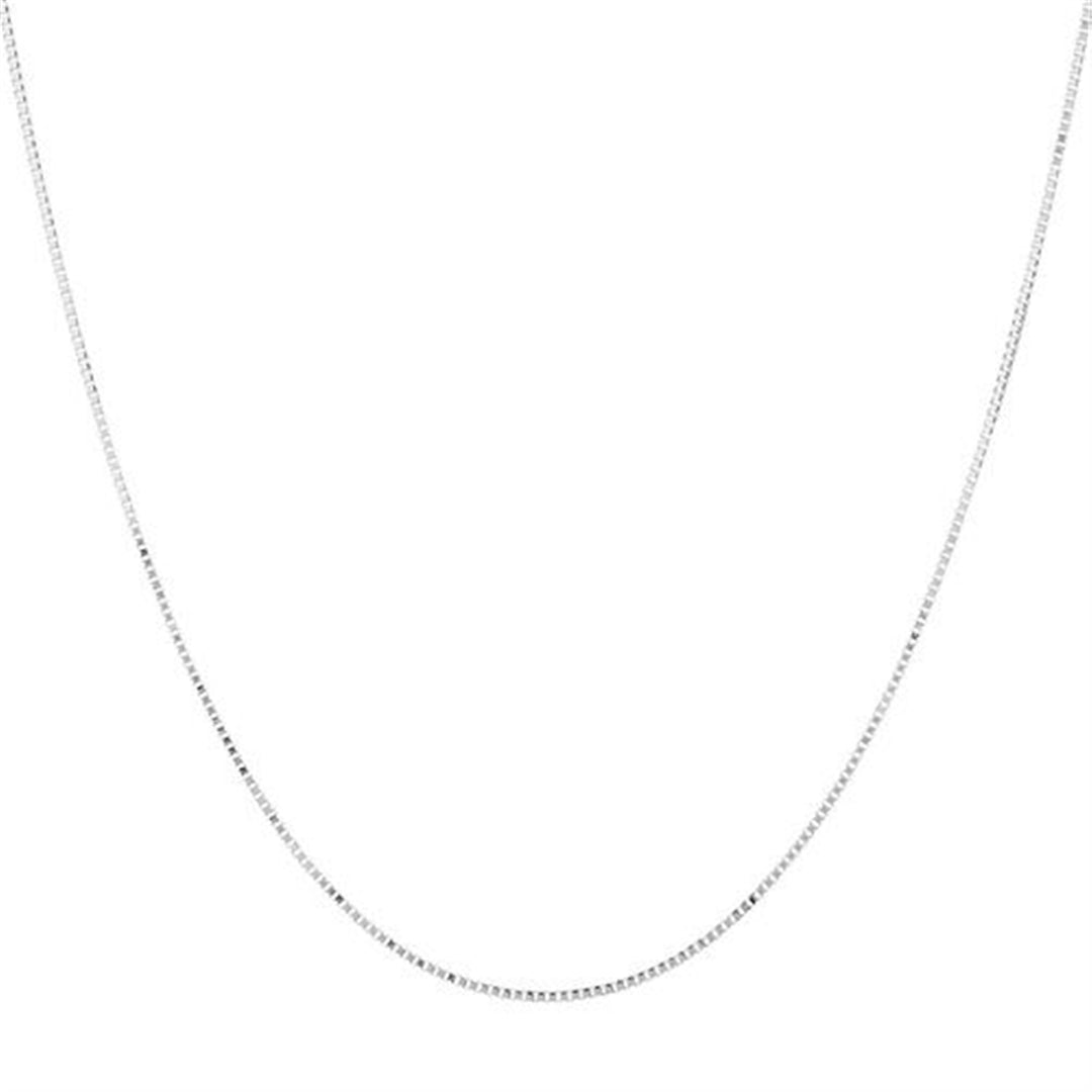 10KT White Gold 17" 0.4mm Box Chain