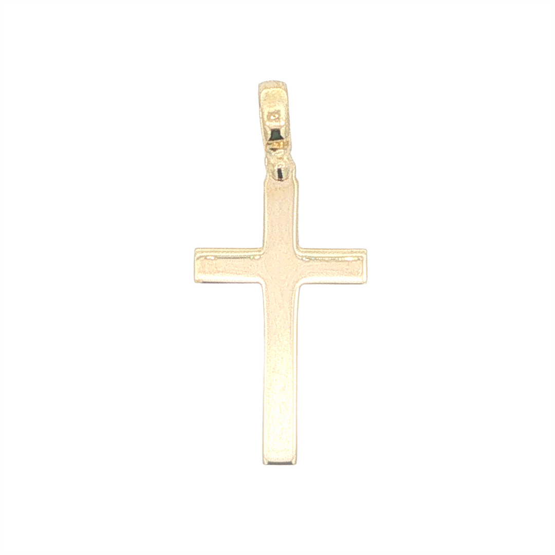 10K Yellow Gold Plain Cross Pendant (3 x 1 1/2 cm)