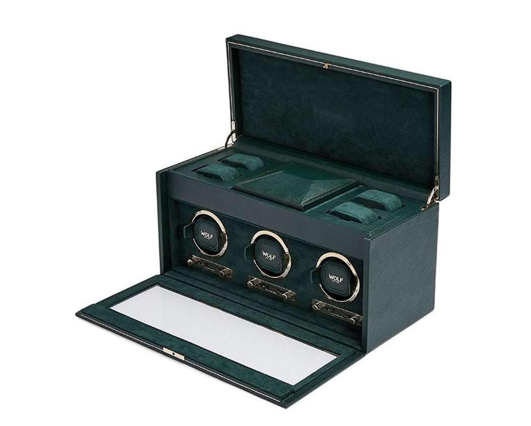 British Racing Green Triple Watch Winder