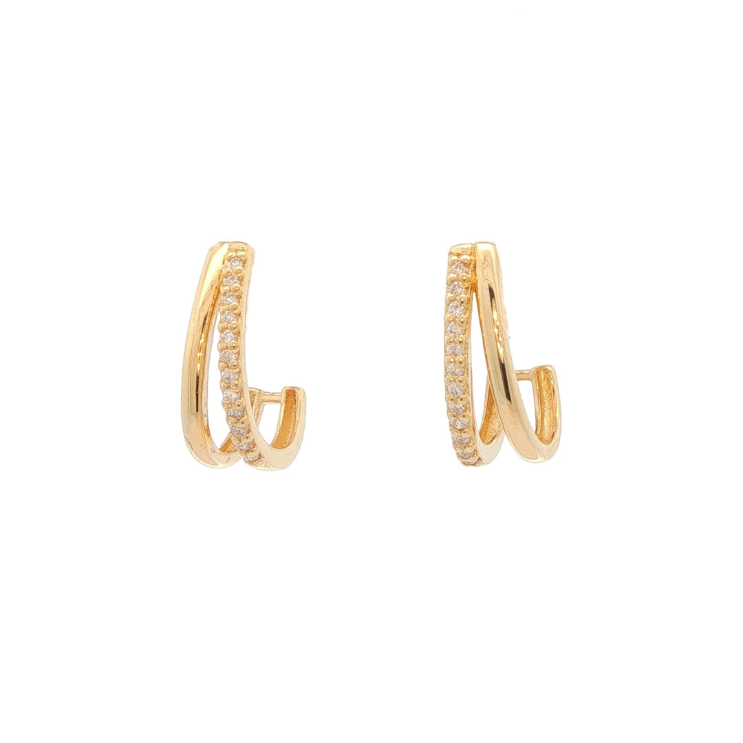 Privado "Encuentro" 14K Yellow Gold Lab-Grown Diamond 15.5mm Demi-Hoop Earrings