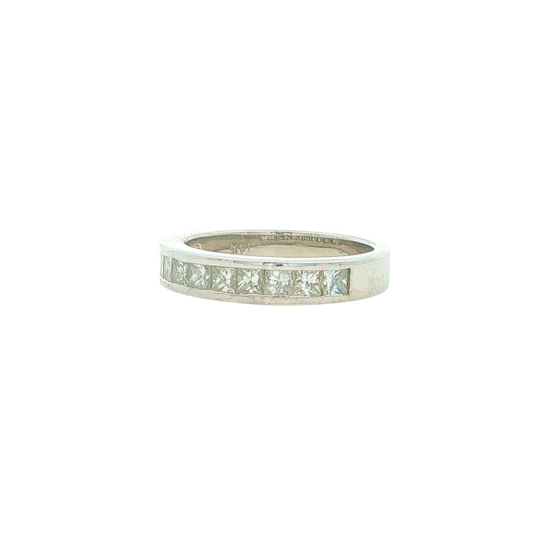 14KT White Gold 0.95cttw Diamond Estate Band