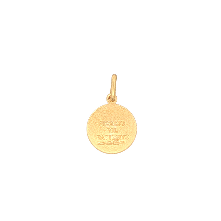 10KT Yellow Gold "Ricordo Del Battesimo" Baptism Pendant