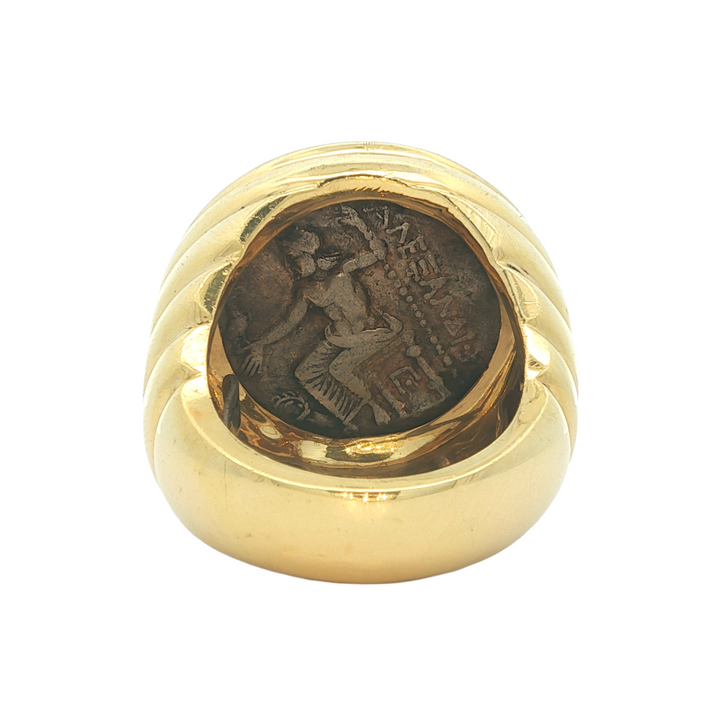 18K Yellow and Sterling Silver Tetradrachm Coin Ring