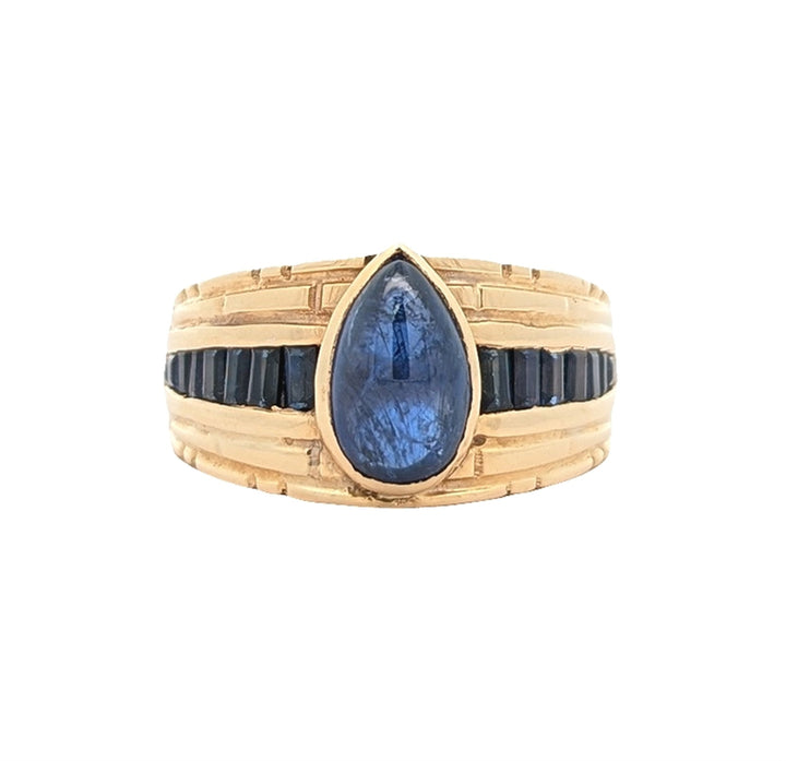 18KT Yellow Gold Estate Men's Sapphire Ring