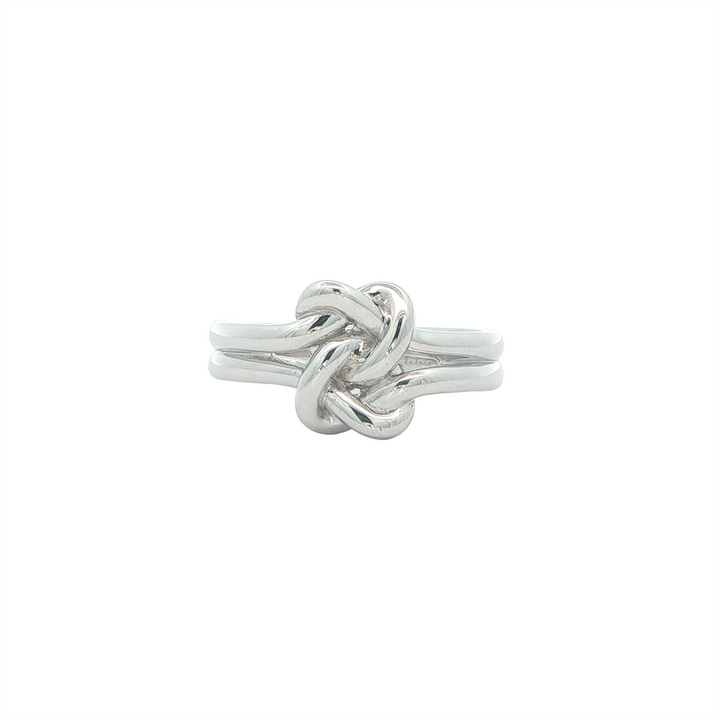 ELLE Sterling Silver Rhodium Plated "Eternal Knot" Ring