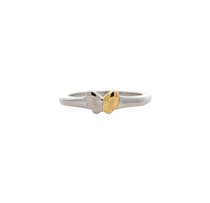 Sterling Silver Two Toned Butterfly Children's Ring